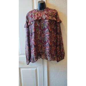 NTW Est.1946 Paisley Print Blouse Long sleeves tops Size 18/20W